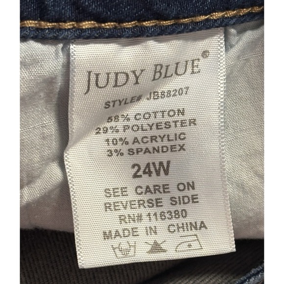 Judy Blue Jeans Womens 24W Blue Stretch Denim Dark Wash Boyfriend Style Casual - Picture 5 of 6
